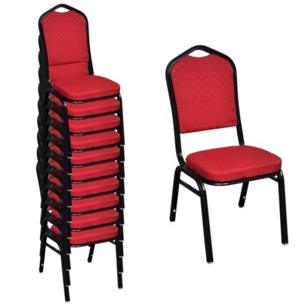 Padded chair Table Stackable Red 10 pcs