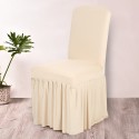 Pleated Solid Color Ruffled Stretchable Removable Washable Home Dining Chair Cover Spandex Seats Slipcover for Wedding Party Hot