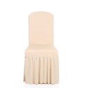 Pleated Solid Color Ruffled Stretchable Removable Washable Home Dining Chair Cover Spandex Seats Slipcover for Wedding Party Hot