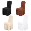 Pleated Solid Color Ruffled Stretchable Removable Washable Home Dining Chair Cover Spandex Seats Slipcover for Wedding Party Hot