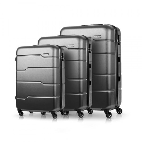 TOMSHOO Luxury 3PCS Spinner Luggage Set Hard Shell 20"/24"/28" Carry-on Suitcase PC + ABS Trolley W/ Combination Lock