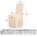 Pleated Solid Color Ruffled Stretchable Removable Washable Home Dining Chair Cover Spandex Seats Slipcover for Wedding Party Hot