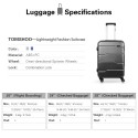 TOMSHOO Luxury 3PCS Spinner Luggage Set Hard Shell 20"/24"/28" Carry-on Suitcase PC + ABS Trolley W/ Combination Lock