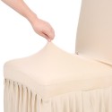 Pleated Solid Color Ruffled Stretchable Removable Washable Home Dining Chair Cover Spandex Seats Slipcover for Wedding Party Hot