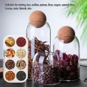 3PCS Glass Food Storage Container Jars Transparent Food Storage Canister with Airtight Seal Wood Lid Ball for Grains Tea Coffee 