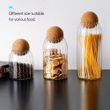 3PCS Glass Food Storage Container Jars Transparent Food Storage Canister with Airtight Seal Wood Lid Ball for Grains Tea Coffee 