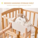 Bedside Hanging Storage Shelf Organizer Bed Organizer Basket with 2 Hooks Baby Bed Shelves Holder Dormitory Supplies