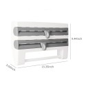 3 in 1 Kitchen Storage Rack Plastic Wrap Cling Film Foil Dispenser Film Storage Rack Cutter Paper Towel Holder Roll Paper Towel 