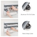 3 in 1 Kitchen Storage Rack Plastic Wrap Cling Film Foil Dispenser Film Storage Rack Cutter Paper Towel Holder Roll Paper Towel 