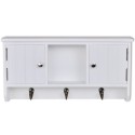 Wall Cabinet for Keys and Jewelry with Doors and Hooks