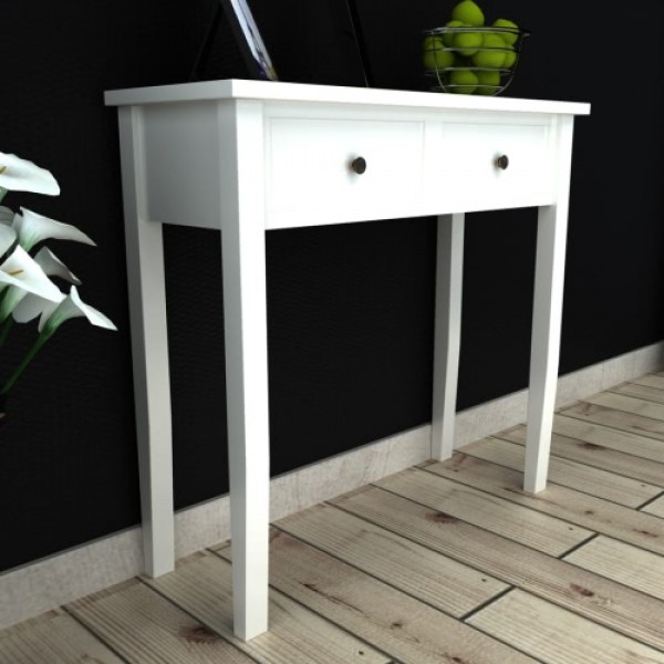 Console Table with 2 Drawers White