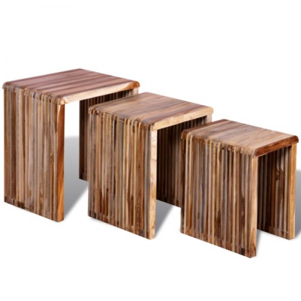 Nesting Tables Reclaimed Teak Set of 3