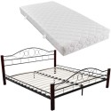 Bed Metal Black and Red Brucciato with mattress 180 cm