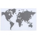 Mordern Glass Desk with World Map Pattern