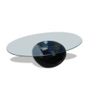 Coffee table black living room with circular base