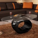 Coffee table black living room with circular base