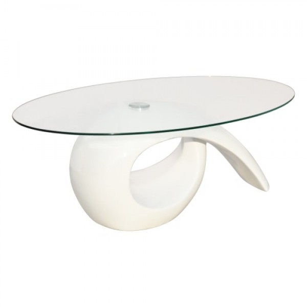 Glass Top Coffee Table High Gloss White