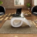 Glass Top Coffee Table High Gloss White