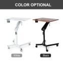 Height Adjustable Standing Laptop Desk Corner Table Bedside Table Pneumatic Desk Sit and Stand Desk with Lockable Casters Cup Ho