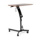 Height Adjustable Standing Laptop Desk Corner Table Bedside Table Pneumatic Desk Sit and Stand Desk with Lockable Casters Cup Ho