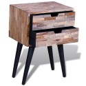 Bedside Cabinet with 2 Drawers Reclaimed Teak