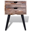 Bedside Cabinet with 2 Drawers Reclaimed Teak