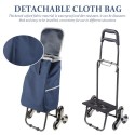 Folding Shopping Bag Cart Grocery Shopping Foldable Cart Stair Climber Shopping Trolley Cart Crystal Wheel Trolley Grocery Cart