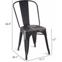 Basics 33DC01S4-BK Chair, 4 Pack, 20.1"D x 17.1"W x 33.6"H, Matte Black