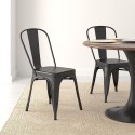 Basics 33DC01S4-BK Chair, 4 Pack, 20.1"D x 17.1"W x 33.6"H, Matte Black