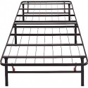 Foldable Metal Platform Bed Frame with Tool Free Setup, 14 Inches High, Twin, Black