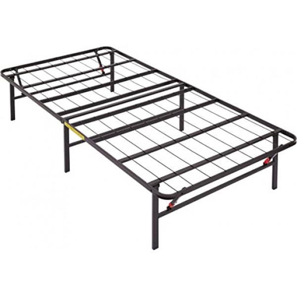 Foldable Metal Platform Bed Frame with Tool Free Setup, 14 Inches High, Twin, Black