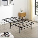 Foldable Metal Platform Bed Frame with Tool Free Setup, 14 Inches High, Twin, Black