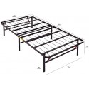 Foldable Metal Platform Bed Frame with Tool Free Setup, 14 Inches High, Twin, Black