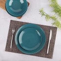 18-Piece Stoneware Dinnerware Set - Deep Teal, Service for 7