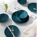 18-Piece Stoneware Dinnerware Set - Deep Teal, Service for 7