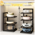 1 Set Pots And Pans Organizer For Cabinet, Heavy Duty Pot Organizer Rack For Under Cabinet, Adjustable And Snap-on Pot Rack, Kitchen Accessories