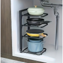 1 Set Pots And Pans Organizer For Cabinet, Heavy Duty Pot Organizer Rack For Under Cabinet, Adjustable And Snap-on Pot Rack, Kitchen Accessories