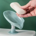 1pc Leaf Shape Soap Box Drain Soap Holder Bathroom Accessories Suction Cup Soap Dish Tray Soap Dish For Bathroom Soap Container