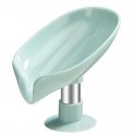 1pc Leaf Shape Soap Box Drain Soap Holder Bathroom Accessories Suction Cup Soap Dish Tray Soap Dish For Bathroom Soap Container