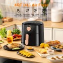 1pc, 4L Air Fryer, Healthy Cooking With Little To No Oil, Easy To Clean, Perfect For Small Families And Versatile Cooking, Large Capacity Household Single Knob Timing Multifunctional No Fume Electric Fryer, School Supplies Back To School Dorm