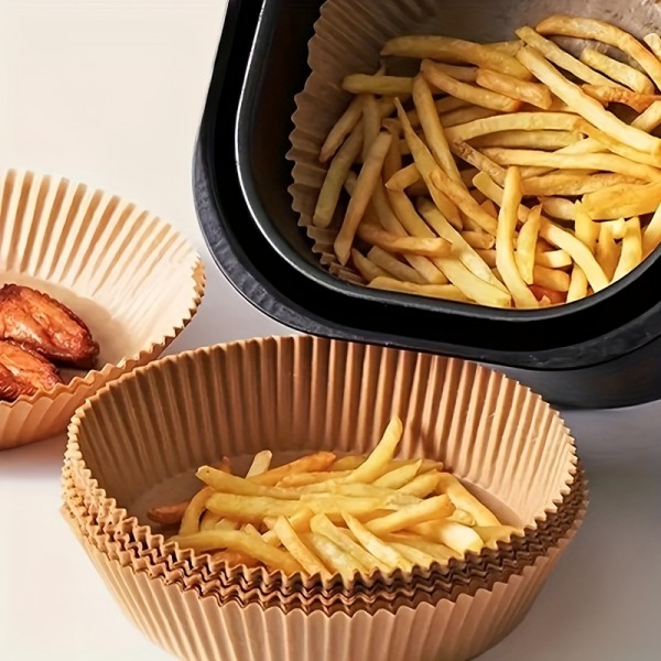 50100pcs, Disposable Air Fryer Liners (6.3''/7.87''), Paper Air Fryer Liner Pots, Paper Basket Bowls, Baking Trays, Oven Accessories, Baking Tools, Kitchen Gadgets, Kitchen Accessories