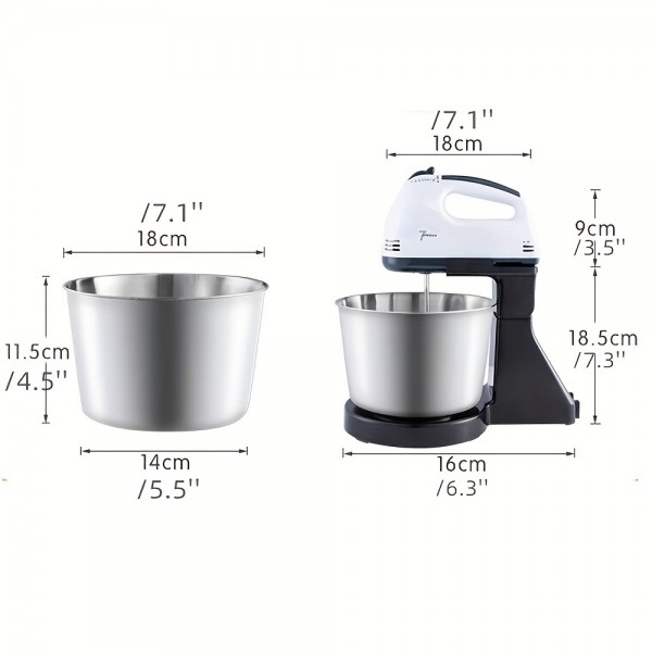 Upgrade Your Kitchen with This Powerful 100W Electric Stand Mixer - 2L Stainless Steel Bowl & 7 Speeds!