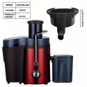 Juicer, Juicer Machine, 400w Centrifugal Juicer Extractor For Fruit & Vegetable, 65mm Feed Chute, 3 Speed Modes, Easy To Clean, Stainless Steel Body, Pure Juice, Safety Locking, Overheat Protection, Non-Slip Feet, Hard Fruit, Soft Fruit, Red, Silve