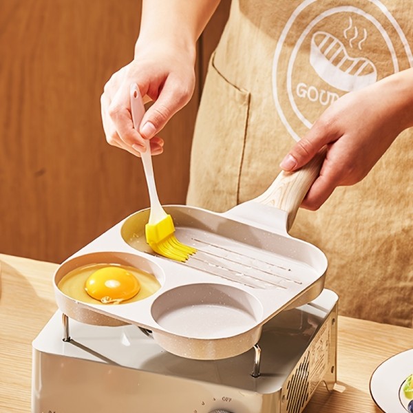 1pc 3 In 1 Fried Egg Pot, Egg Hamburger Household Pan, Non-stick Pot, Small Frying Pan, Pancake Breakfast Pot, Kitchen Tool