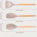 12pcs, Silicone Utensil Set, Khaki Kitchen Utensil Set With Wooden Handle, Safety Cooking Utensils Set, Non-Stick Kitchen Tools Set, Washable Modern Cookware, Kitchen Stuff, Kitchen Gadgets