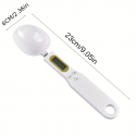 1pc White 500g/0.1g Electronic Measuring Spoon Household Scale Kitchen 0.1g Baking Weigher Scale Spoon Scale Small Gram Measuring Spoon Measuring Food Gram Counting Spoon Electronic Measuring Spoon Scale Kitchen Accessories Kitchen Gadgets